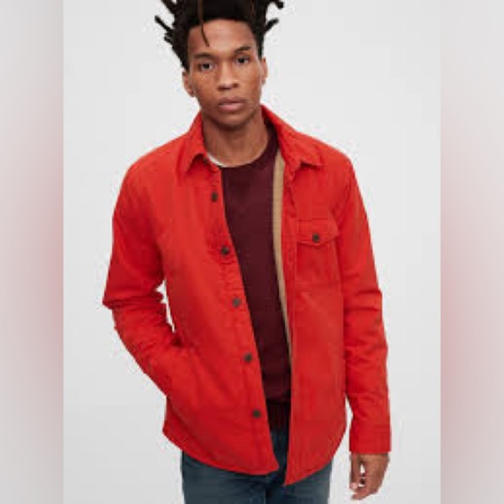 Gap Cozy Shirt Jacket (Red) - Large